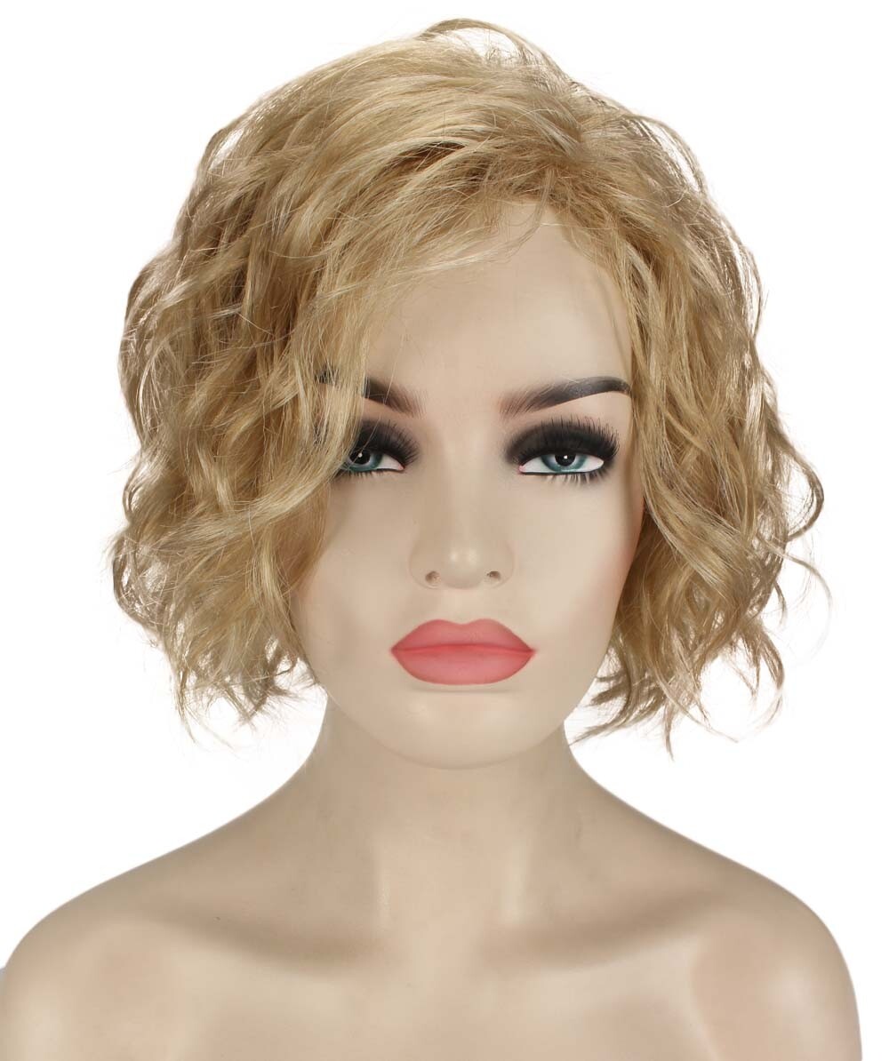 Marlene – Srraight Kanekalon Synthetic Fiber Full Wig, 4-10 in, Champaign Blonde