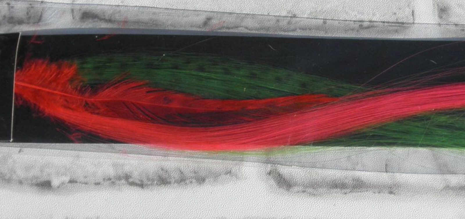NEW SYNTHETIC FEATHER HAIR EXTENSION (GREEN, PINK) 11″ LONG #15 FREE USA SHIP