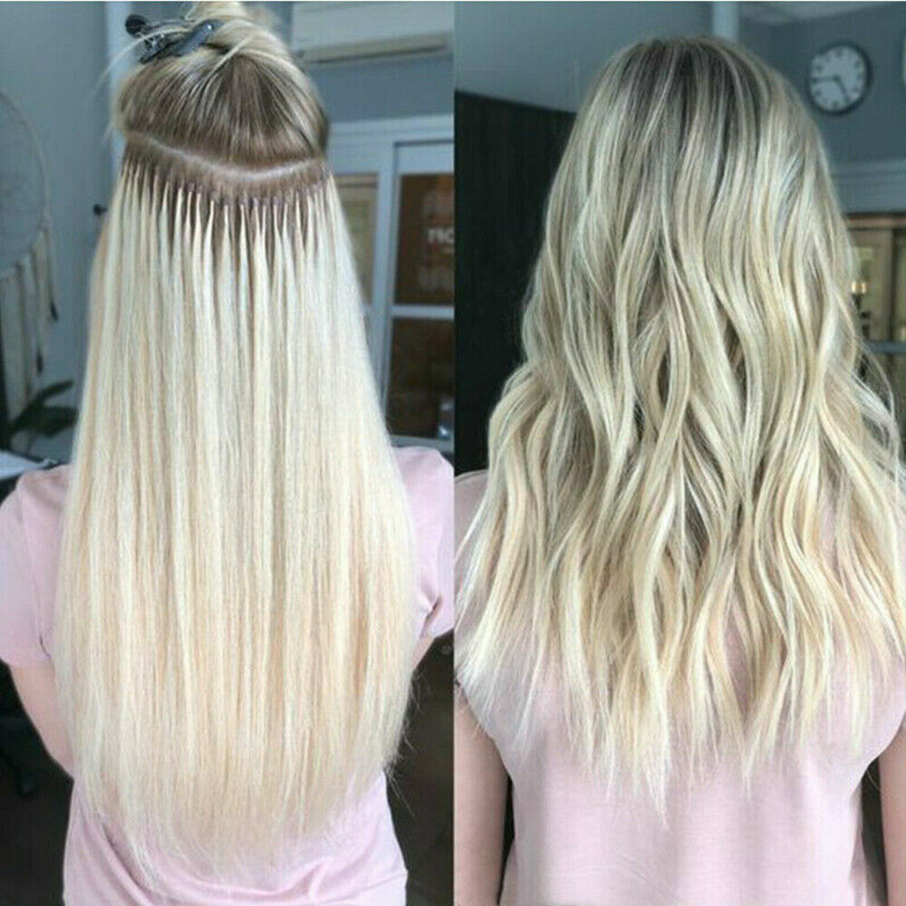 Micro Ring Loop Hair Extensions Real Human Hair Silicone Micro Beads Links Hair
