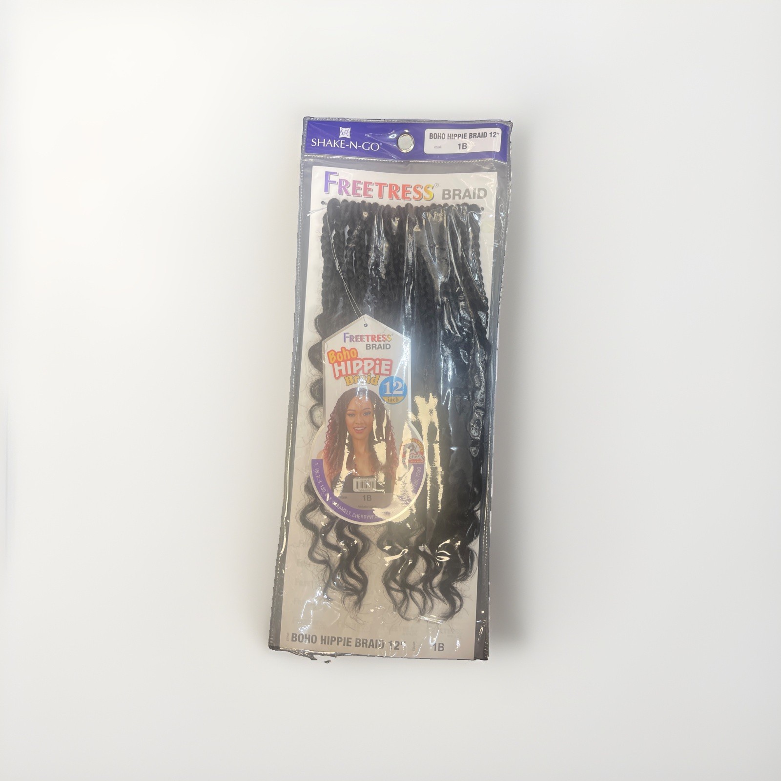 freetress crochet hair pre loop boho braids 12” Color:1B