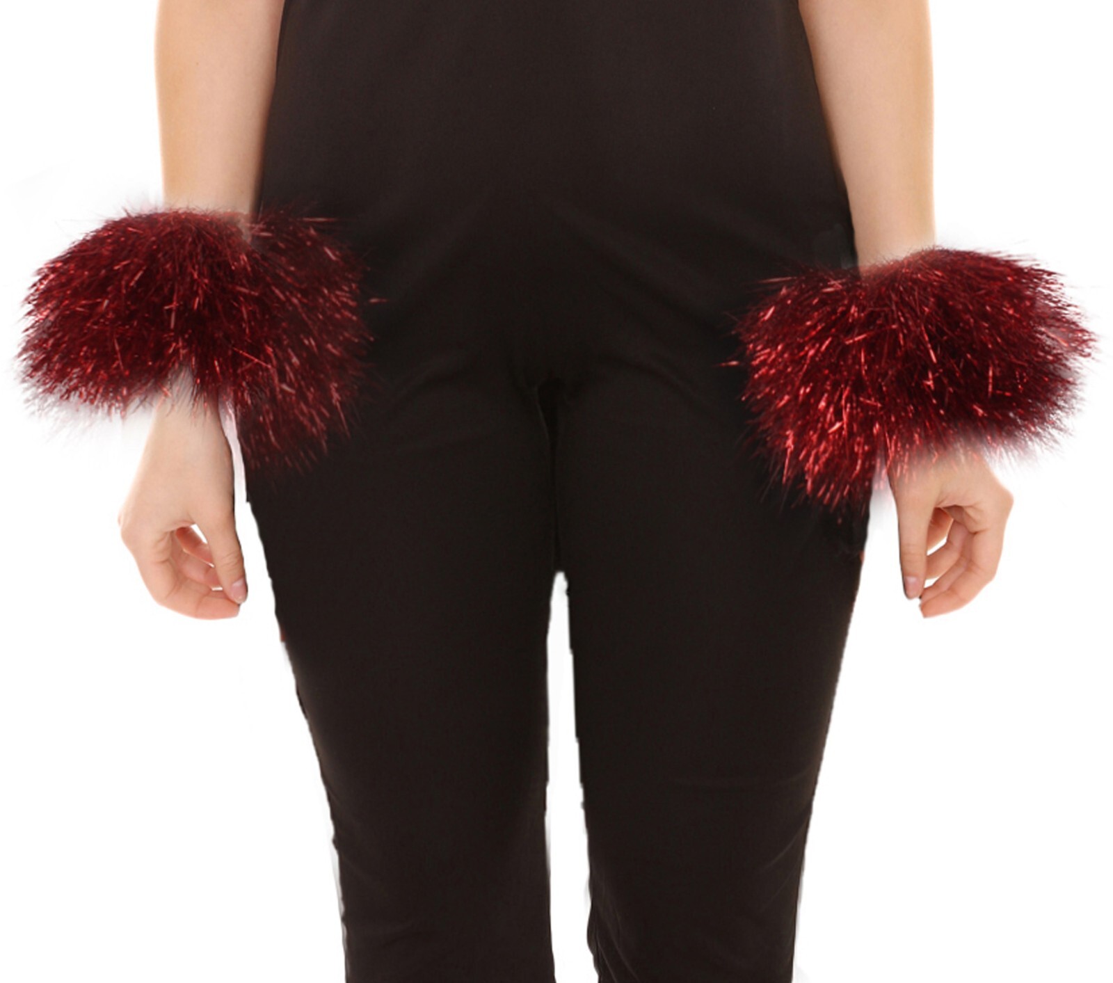 HPO Adult Unisex Tinsel Party Cuffs Set in Multiple Color Options, HA-020