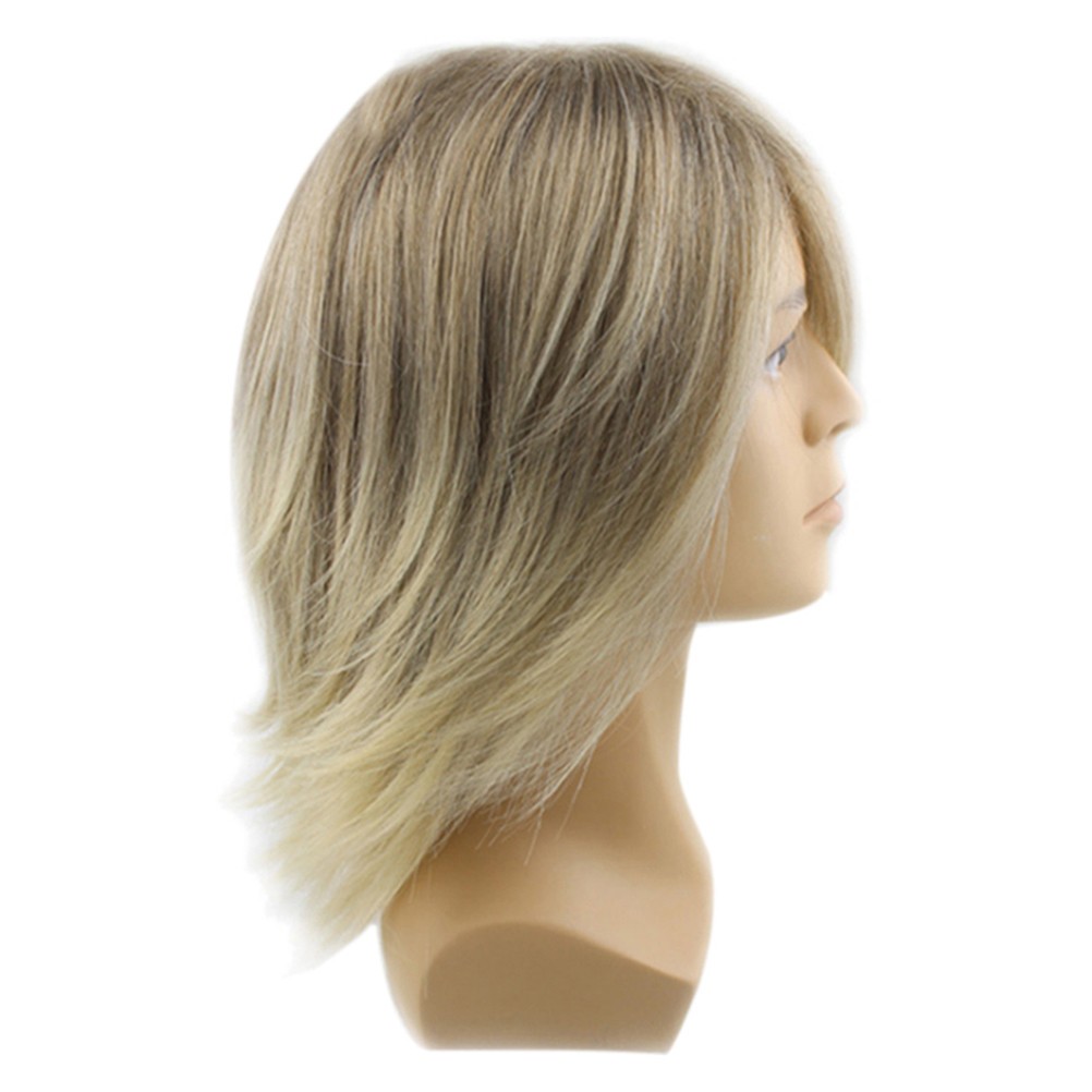 Side Fringe Short Hair Net Wig High Temperature Wire Mens Hairpiece Wigs Man