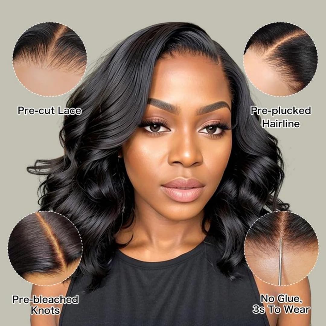 West Kiss Glueless Short Bob Wig Ready To Wear 5X7 Closure Bob Wig Pre Cut Pre