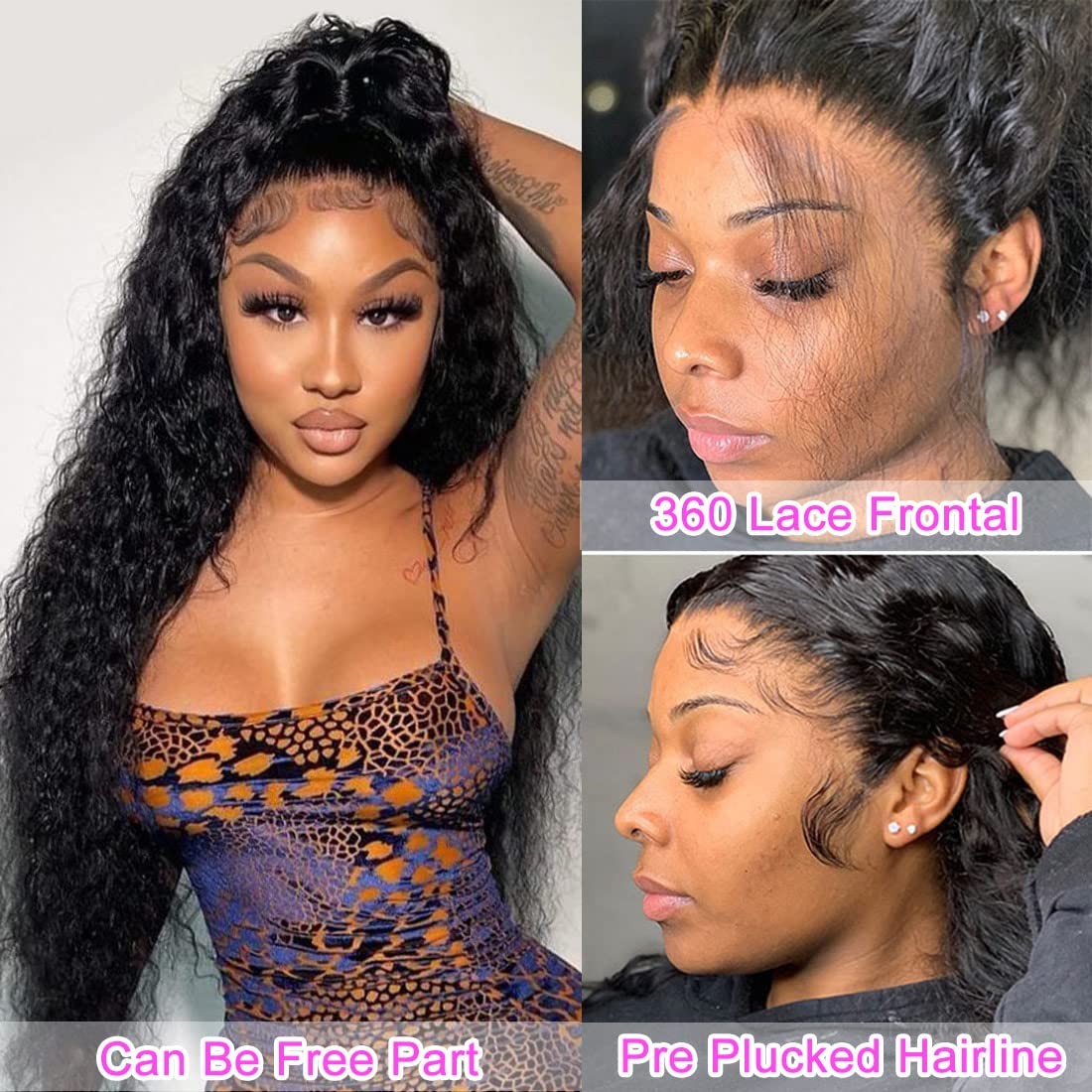Healthair Deep Wave Lace Front Wig 360 Lace Front Wigs Human Hair Invisi Strap