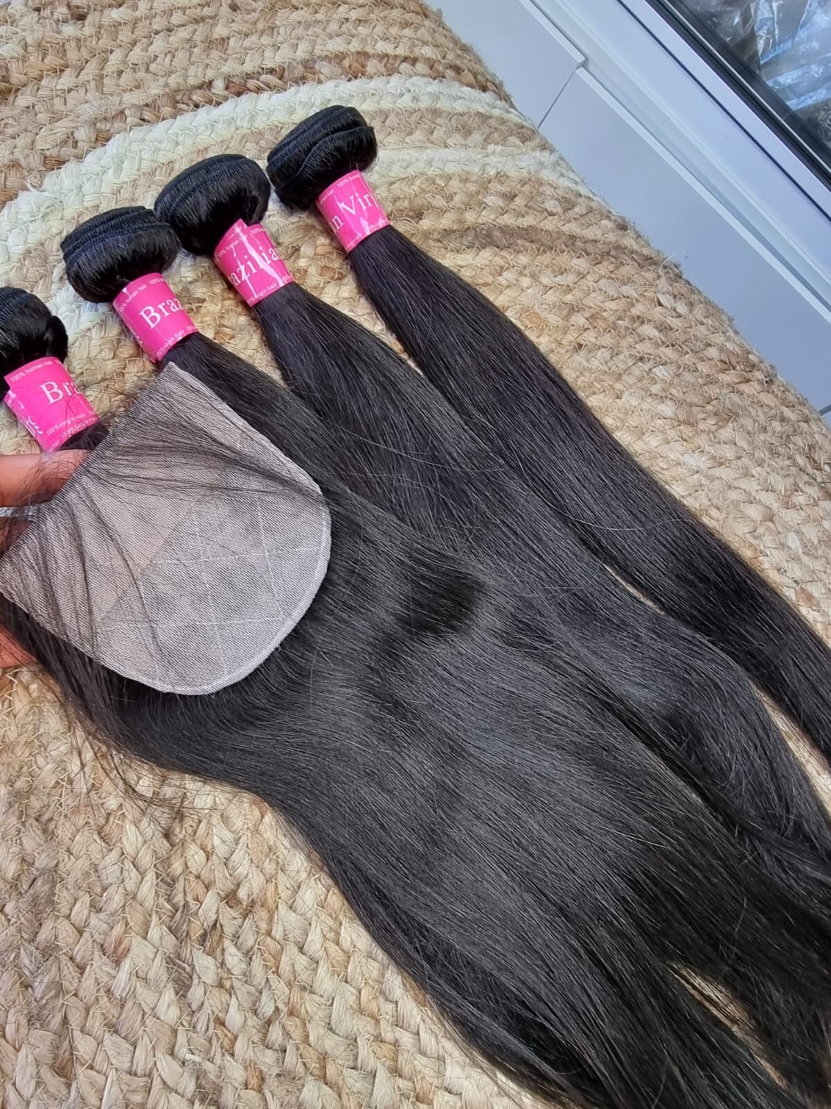 12A STRAIGHT BRAZILIAN VIRGIN HUMAN HAIR 20+20+20+20&20INC 4X4 SILK BASE CLOSURE