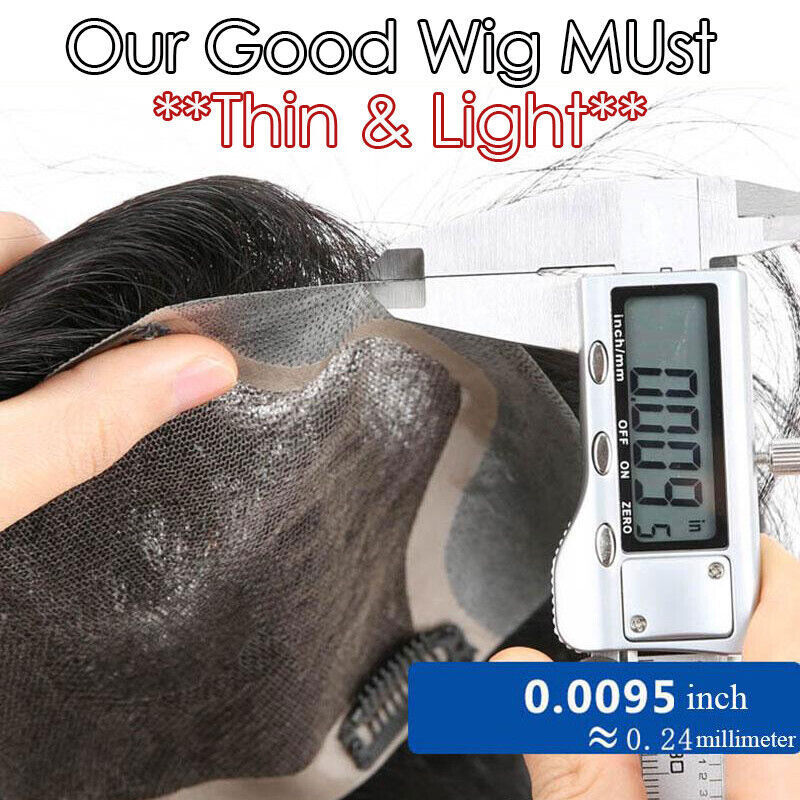 Men’s Short Hair Toupee Buzz Cut Replacement System Ultra Thin Skin PU Wig 13*18