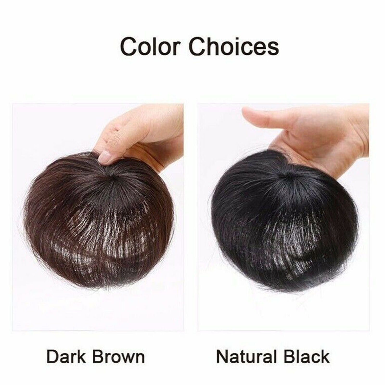100% Human Hair Topper Clip in Hairpiece Wig Toupee Top Pieces Wigs for Women US