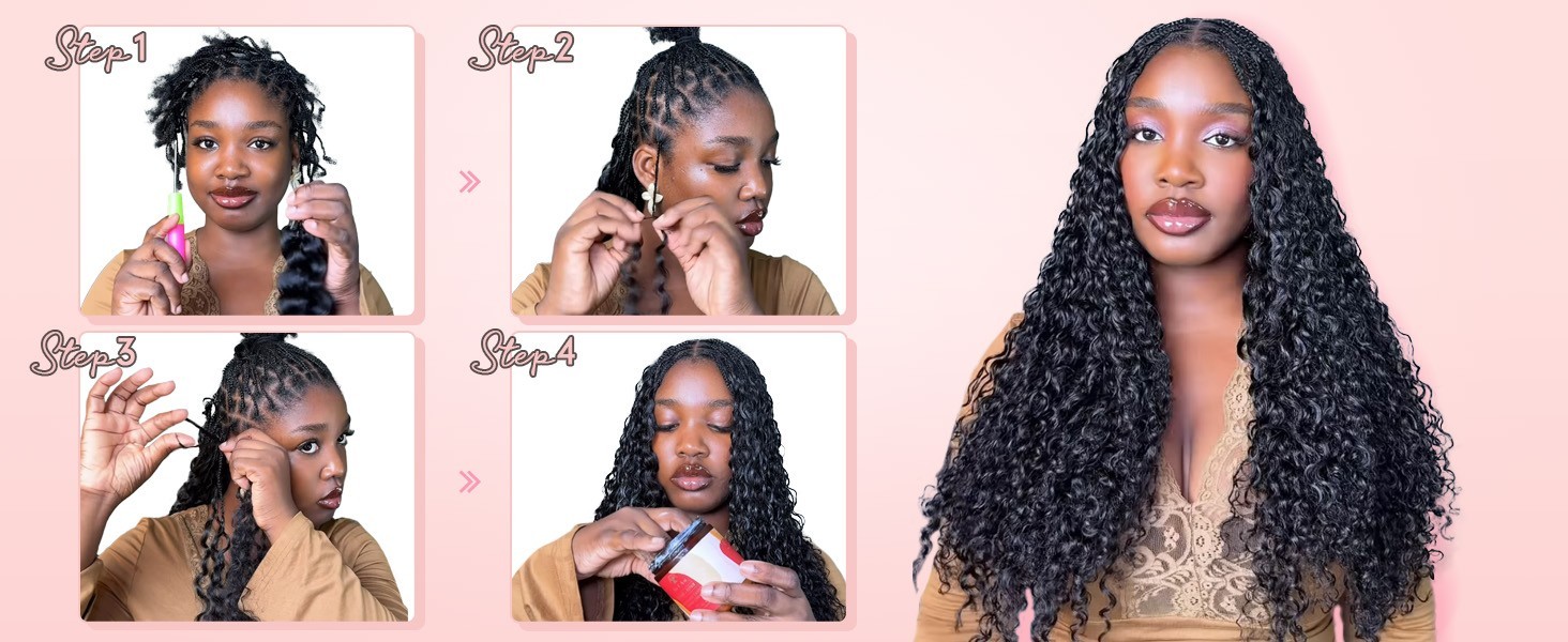 18″ 100 Strands Feather Crochet Hair, Miracle Knots, Deep Wave, FREE SHIP!