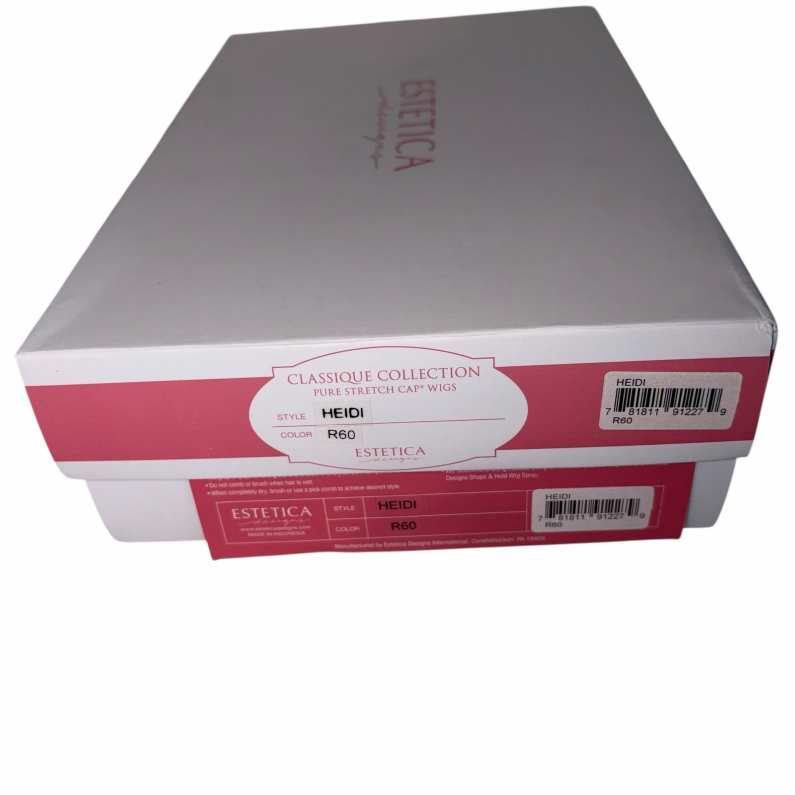 NIB Estetica Heidi Wig R60 White Pure Stretch Cap Short Layered Flip Pixie Bangs