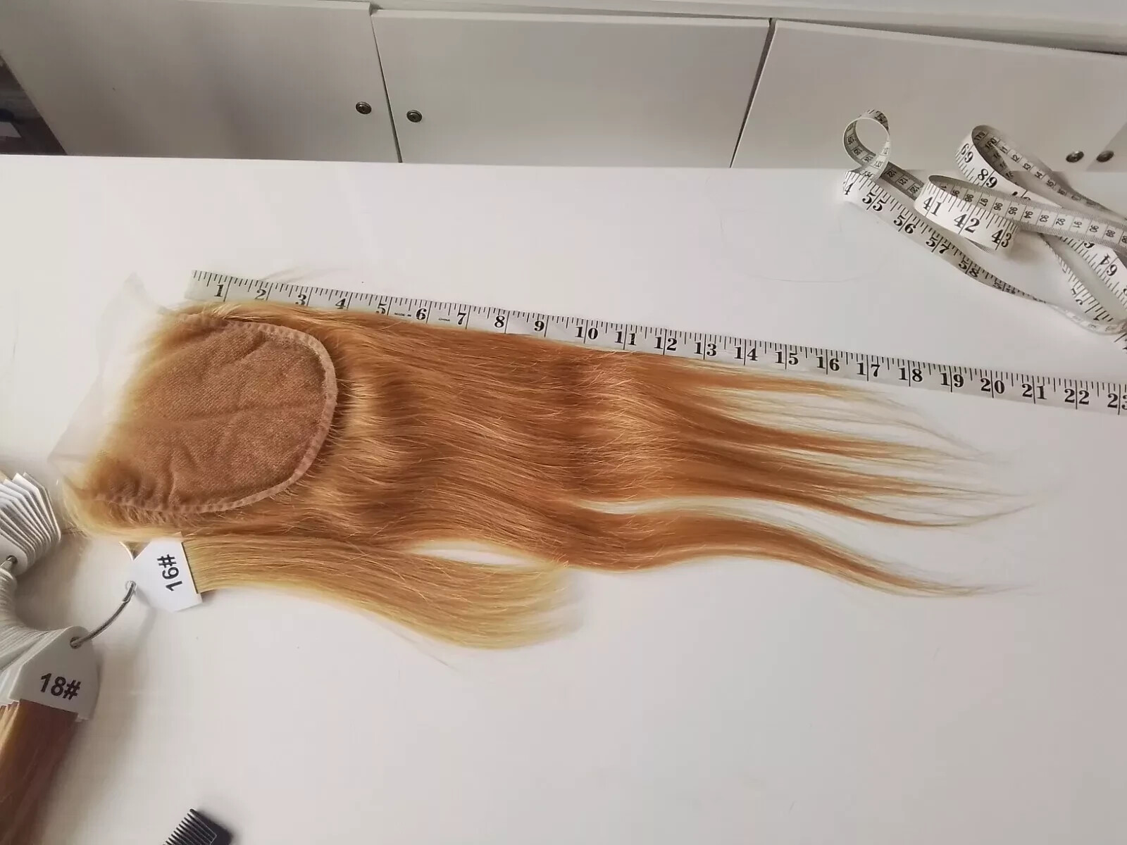 18″5X5 WIDE LACE CLOSURE STRAIGHT BRAZILIAN VIRGIN HUMAN HAIR STONNY BLONDE 16#