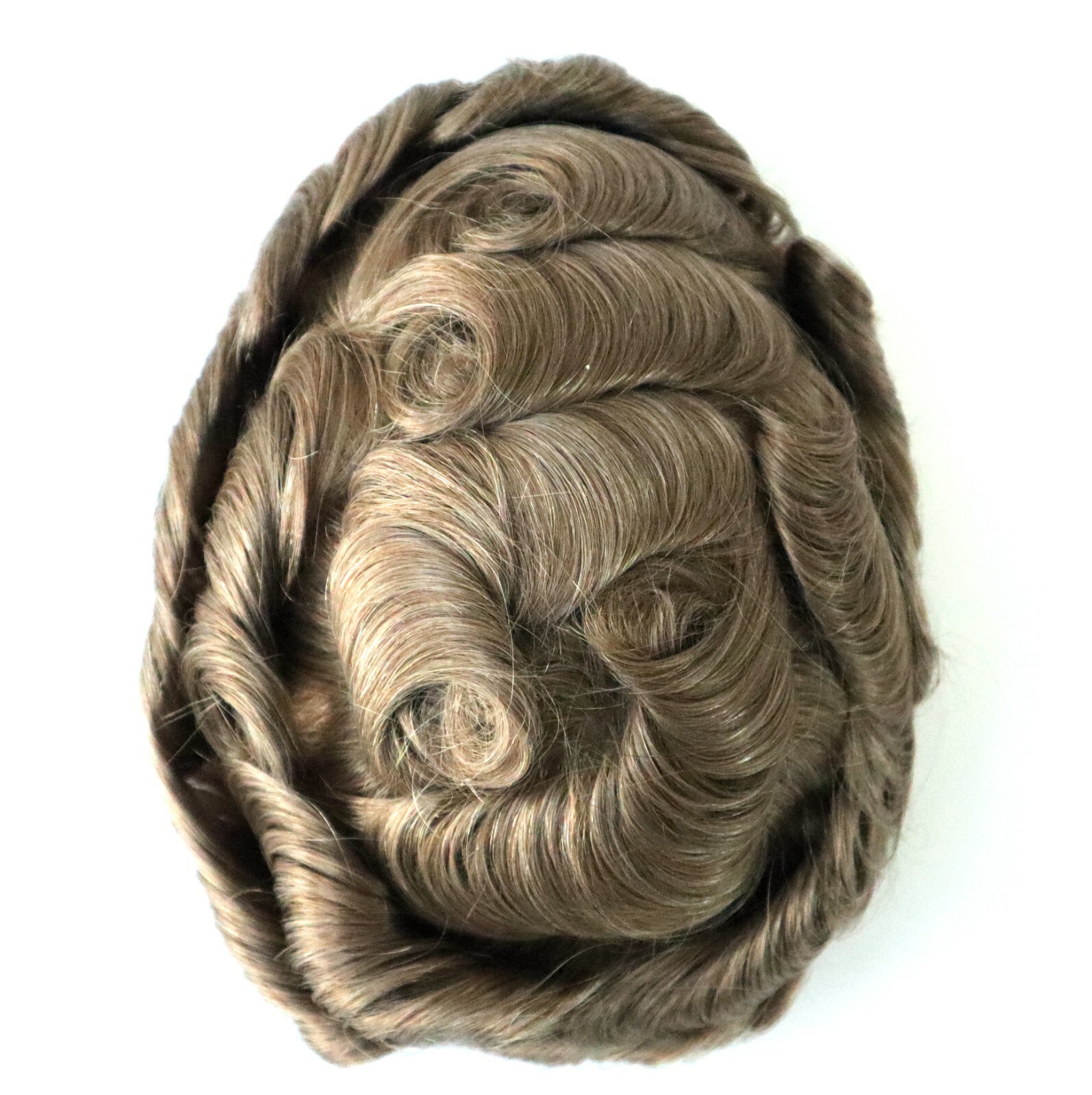 Mens Toupee Medium Skin Human Hair Replacement System Single Knot Hairpieces
