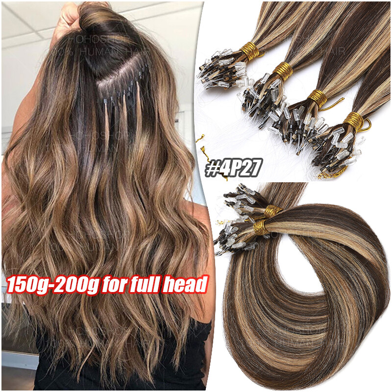 300S Micro Loop Ring Pre Bonded NANO I Tip 100% Remy Human Hair Extensions Ombre