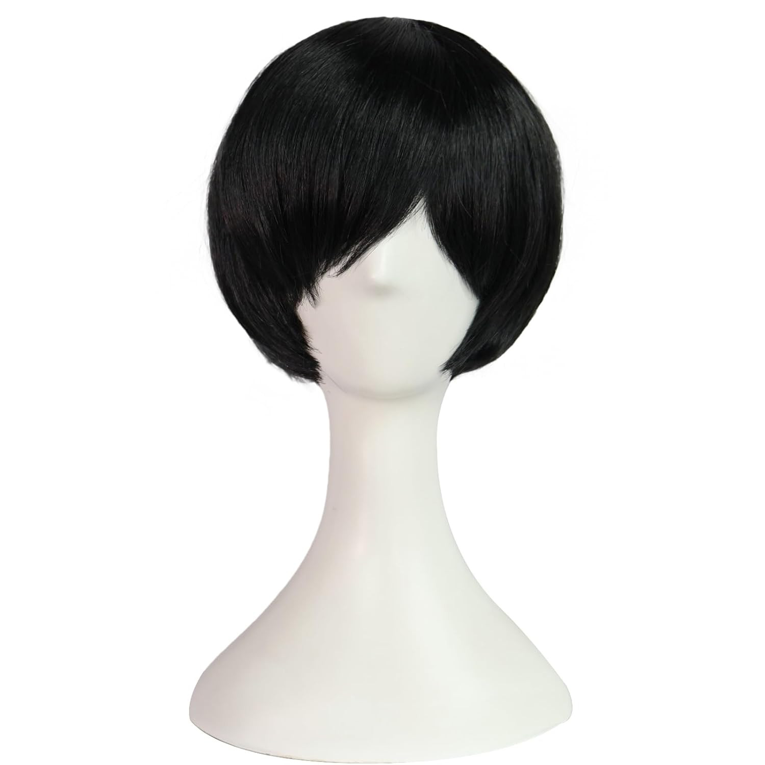 8 Pcs Emo Wig Men Short Black Wig Emo Costume Set for Men Scene Wigs Goth Wigs 2