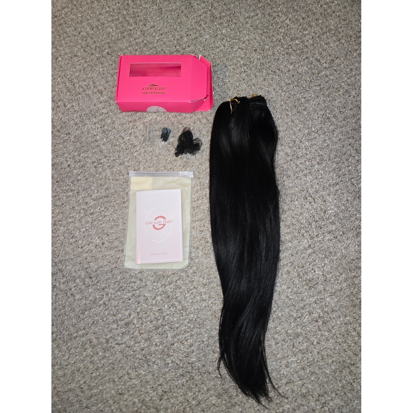 Goo Goo Natural Black Clip-In Hair Extensions – 20 Inch 130g