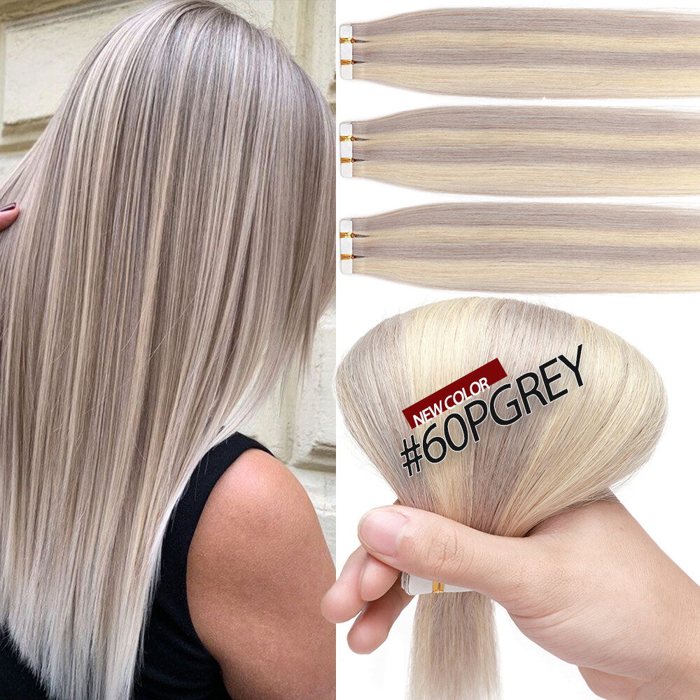 THICK Tape In Remy Human Hair Extensions Skin Weft FULL HEAD Balayage 150G 60PCS