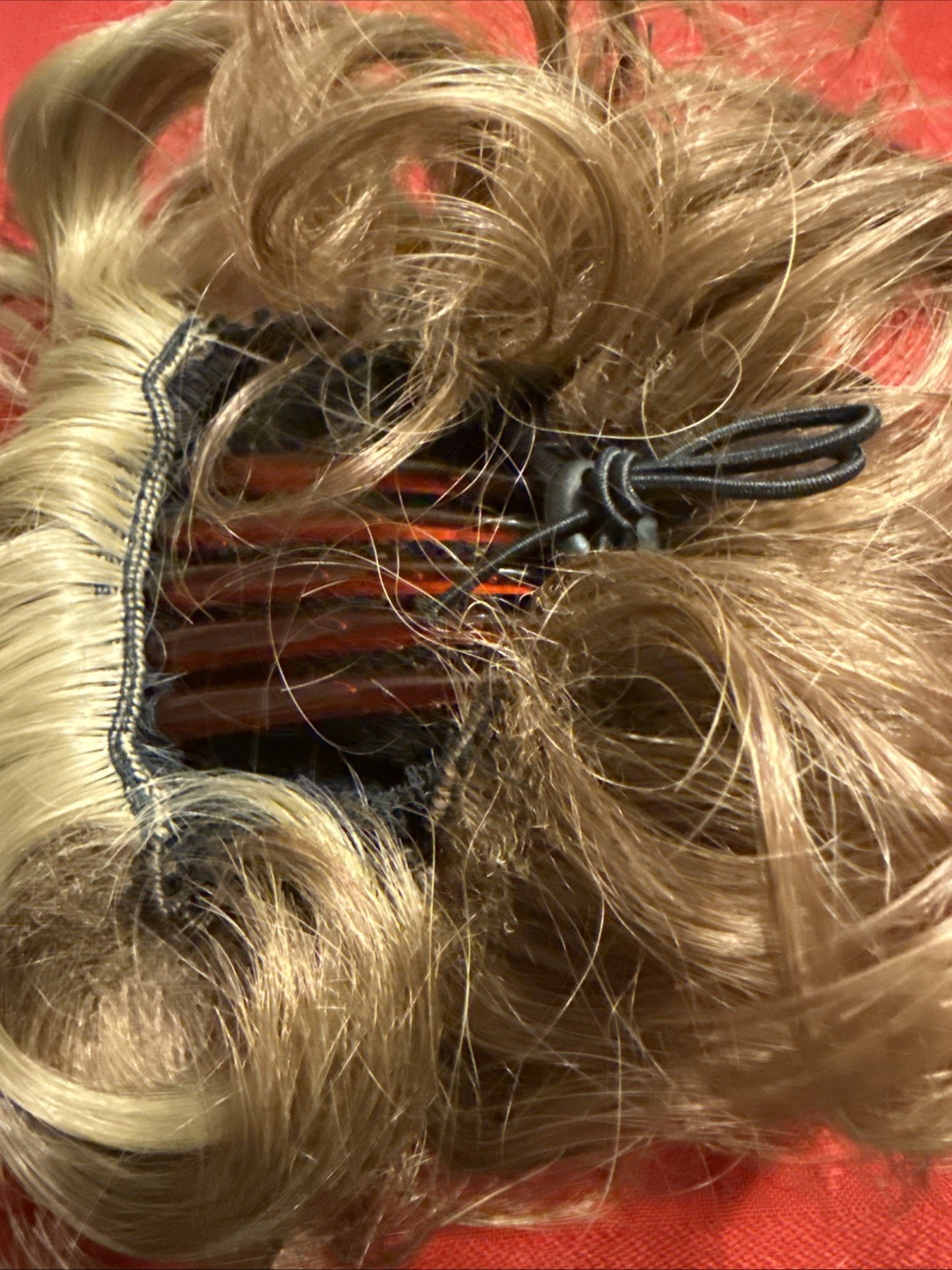 synthetic hair Bun Light Brown With String And Comb Very Soft 529