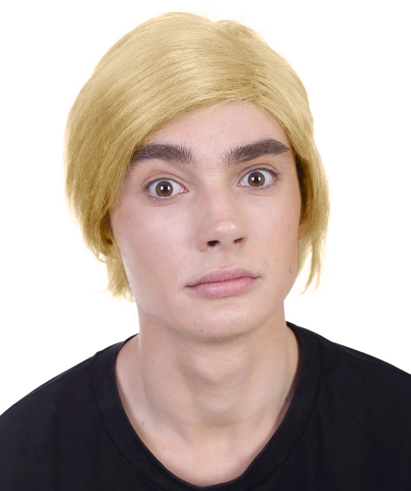 Mr. President, Gold Color Short Wig, Premium Breathable Capless Cap,