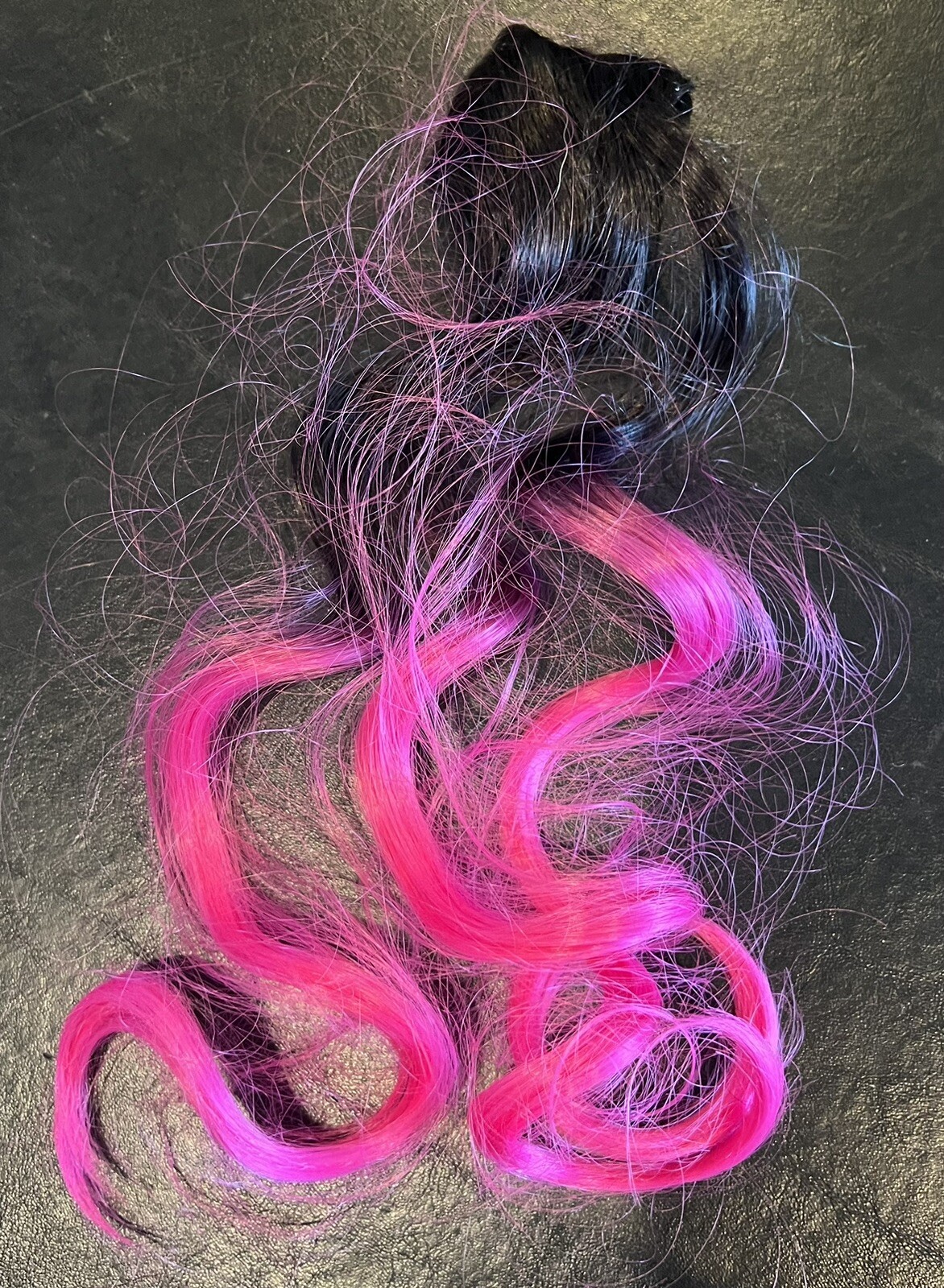 Hot Pink & Black Hair Extensions Pre Owned