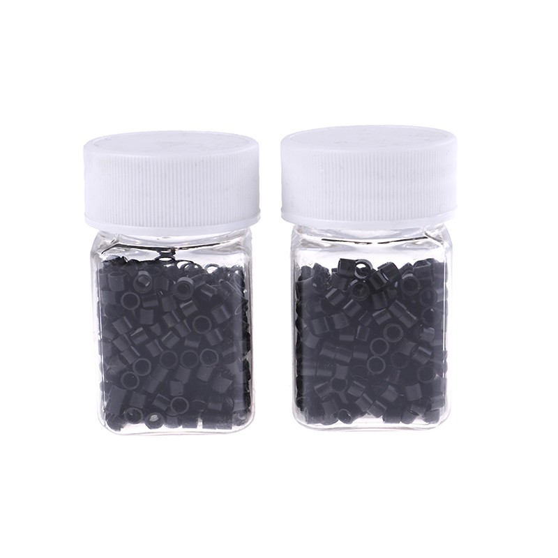 500Pcs 4mm silicone lined micro rings links beads for human hair extensioW.Q6