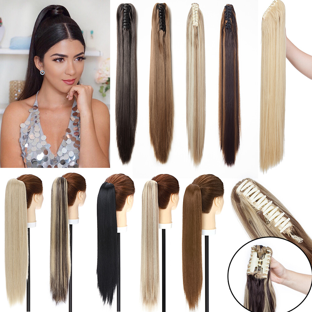 Mega Thick Claw On Ponytail Hairpiece Hair Extensions As Human Hair For Woman US
