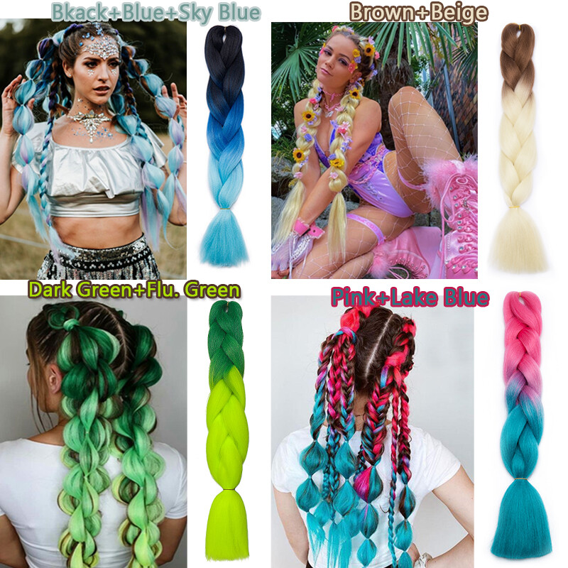 24″ Afro Box Braid Hairpieces Synthetic Jumbo Braiding Hair Extension Twist Hair