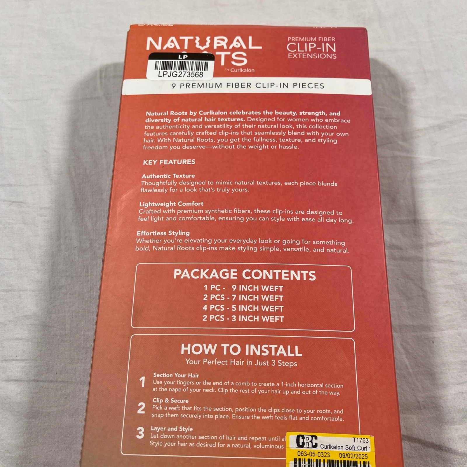 Natural Roots Clip-In Extensions Women 10″ Natural Black NEW Soft Curl Synthetic