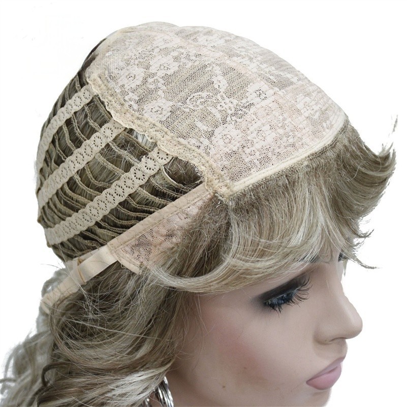 Fashion Layered Long Natural Blond Brown Curly Wavy Women’s Wigs