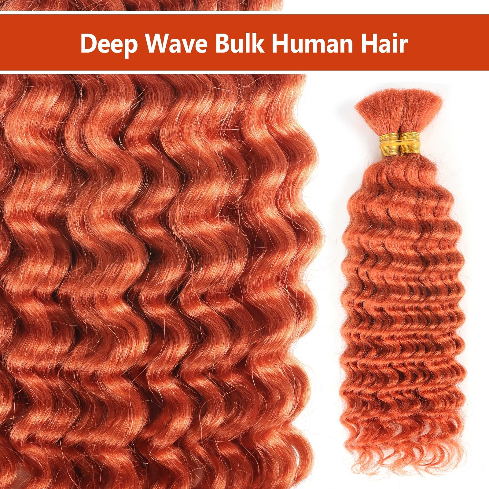 Alaleibaby Human Braiding Hair 1 Bundle 50G 14 Inch Deep Wave Bulk Human Hair