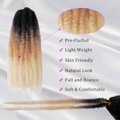 Marley Twist Braiding Hair 14 inch Afro Kinky Curly Crochet Braids 8 Packs