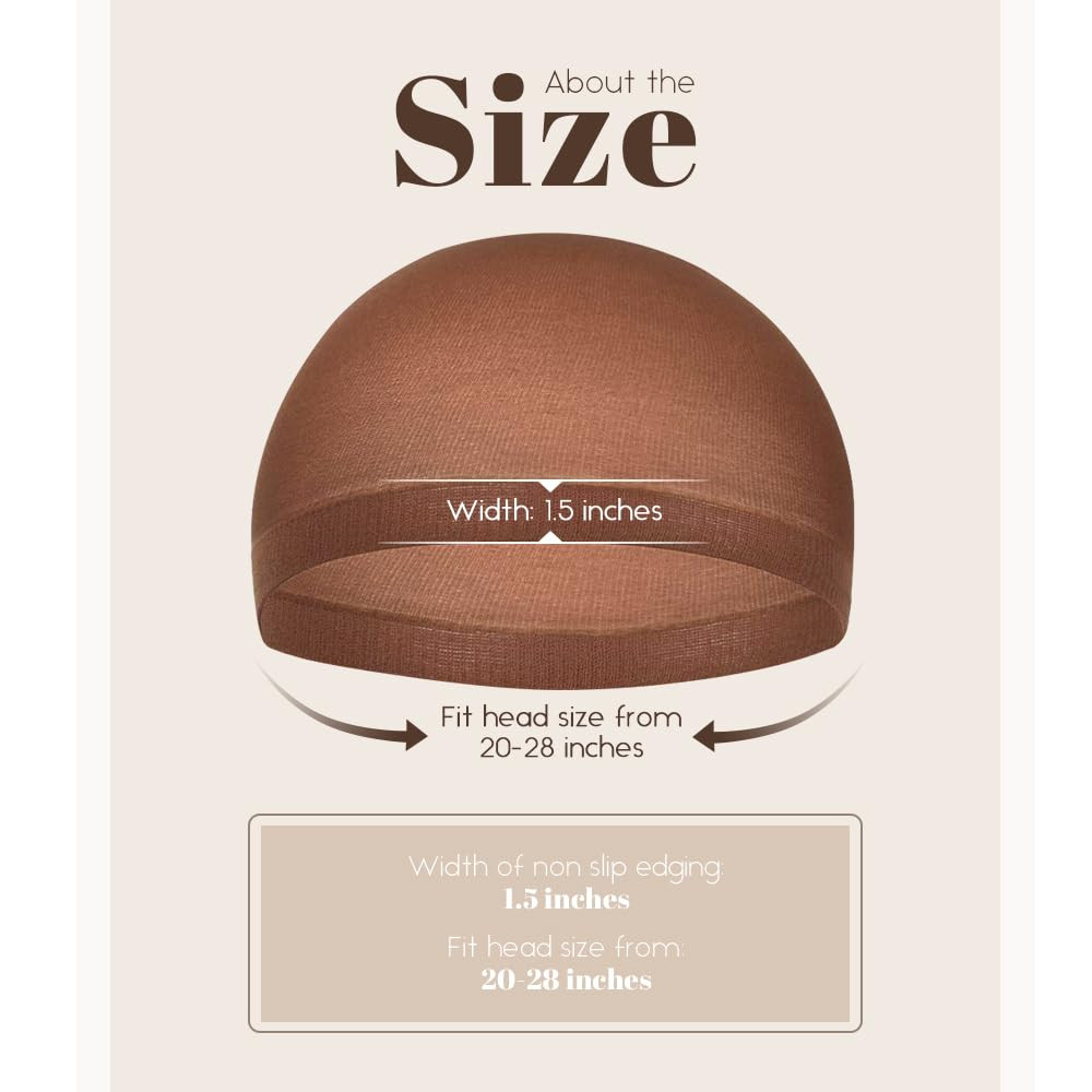 Dark Brown Wig Caps for Women, Stocking Cap for Lace Front Wig, Brown Wig Cap fo