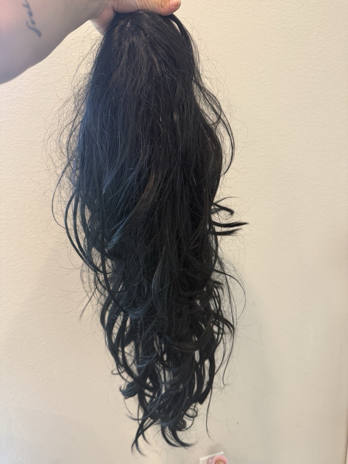 Black Wig Long Curly Wavy Costume Cosplay Halloween Daily Wear ~26″