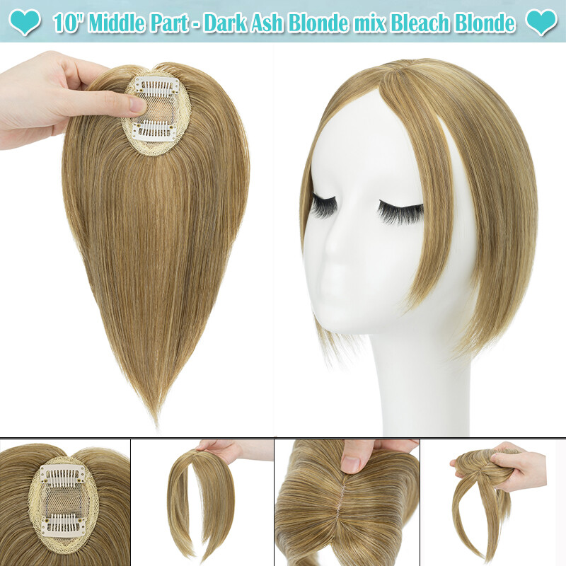 Soft & Thick Hair Toppers Clip in Hair Extensions Real Soft Hairpiece as Human