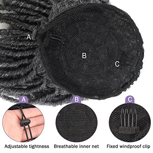 Oseti Short Grey Drawstring Ponytail for Black Women 6inch Gray 5 Inch #TGrey