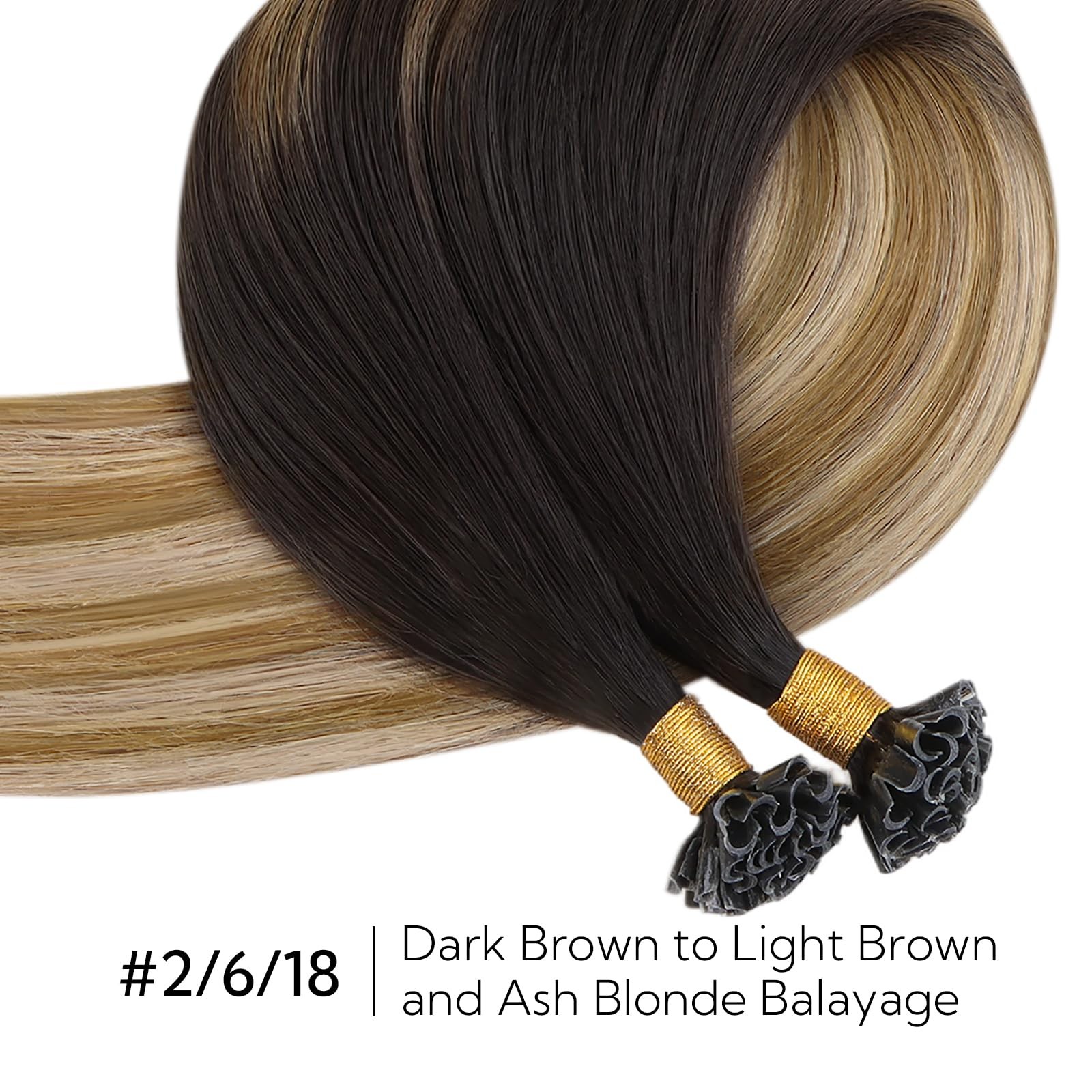 Hotbanana U Tip Hair Extensions 16 Inch 50G 50S Dark Brown To Light Brown And