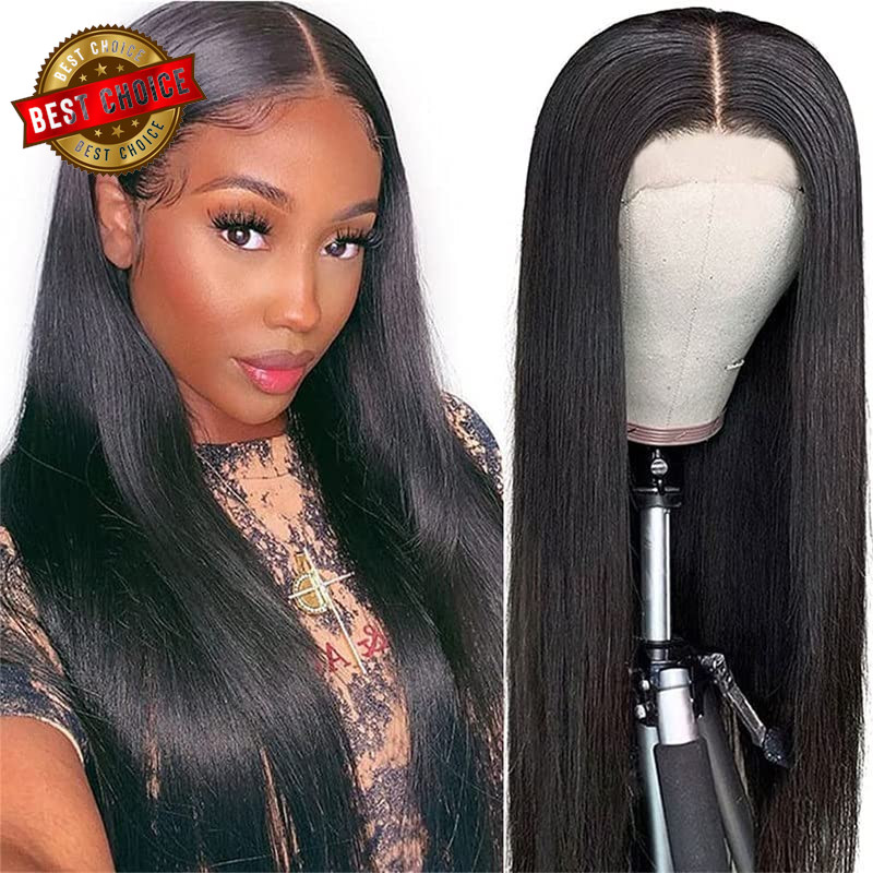 26 Inch Lace Front Wigs Human Hair Pre Plucked Straight Brazilian Glueless Lace