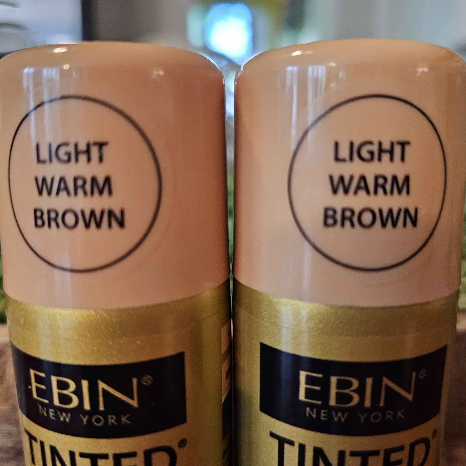 Ebin New York Tinted Lace Aerosol Spray for Lace Wigs Light Warm Brown 2 Pack