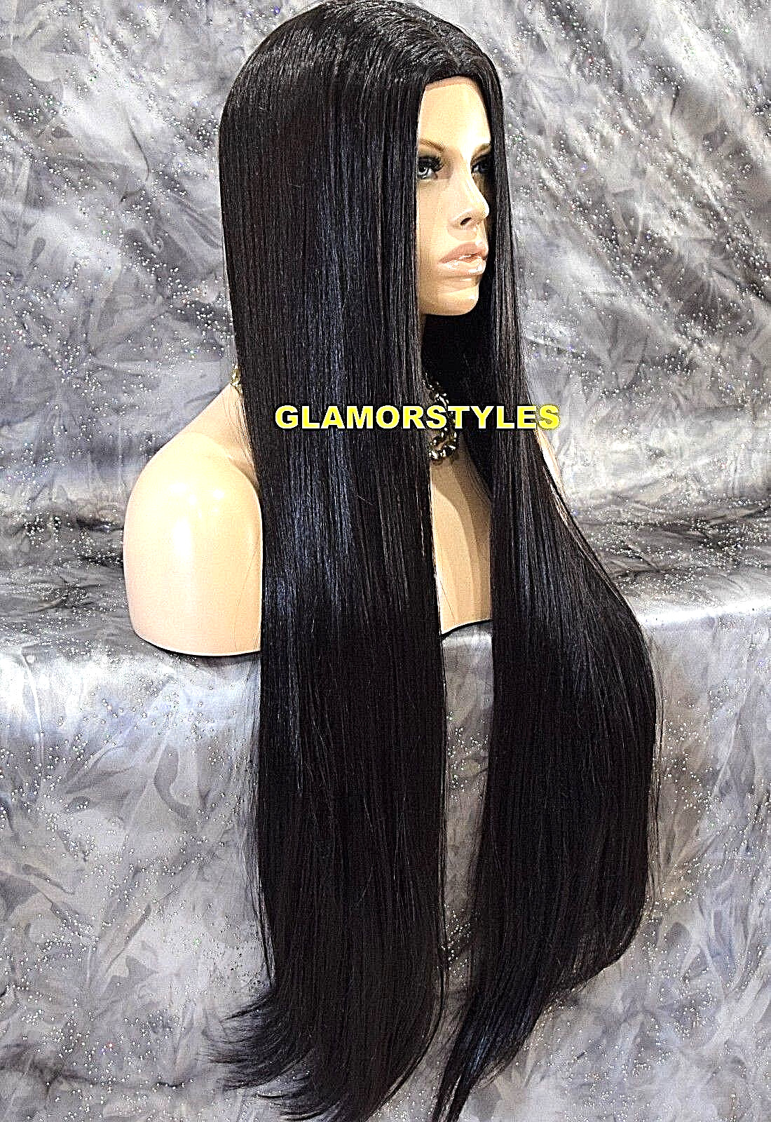 40” FULL WIG EXTRA LONG STRAIGHT SKIN HAIR PART DARK BROWN #2 HAIR PIECE NWT