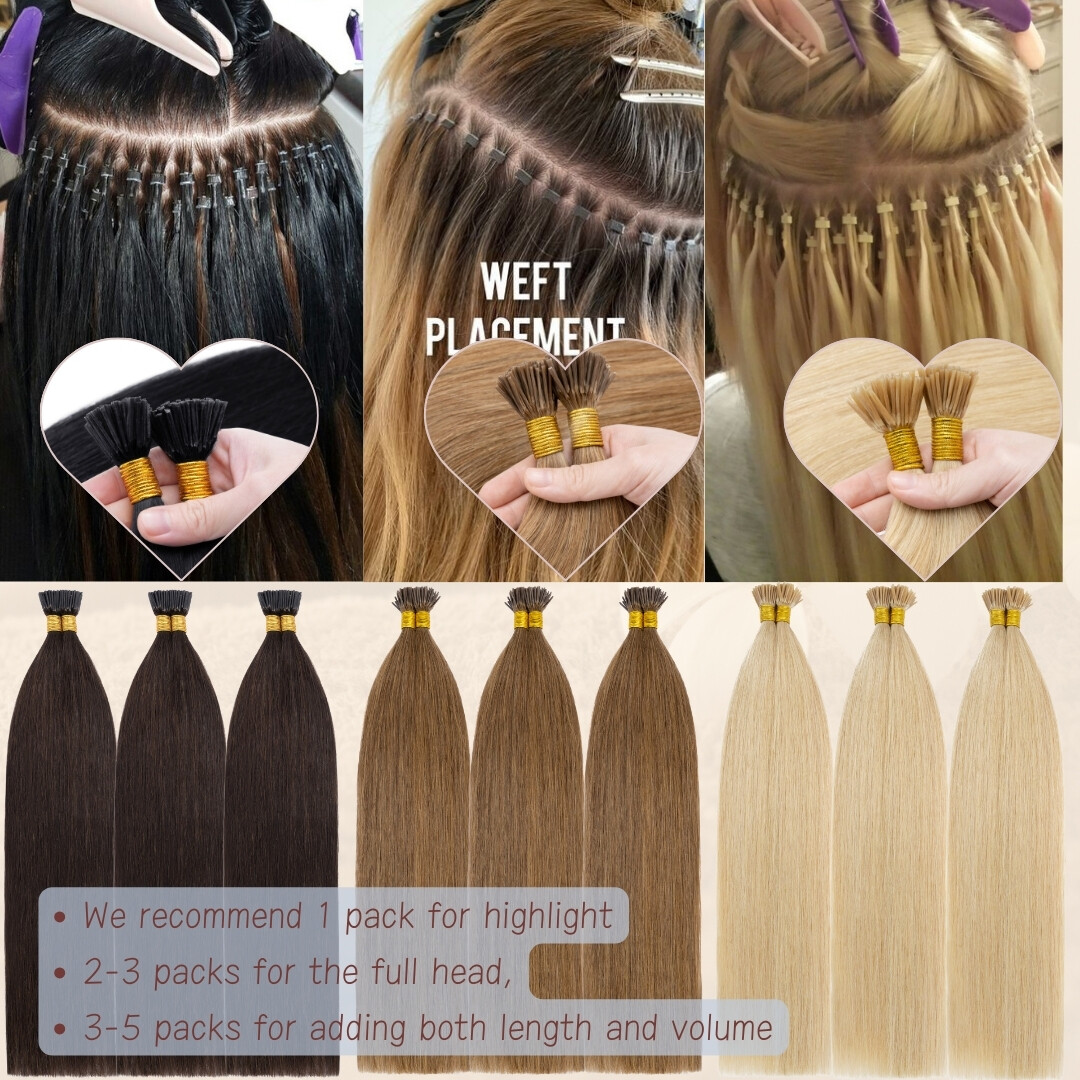 CLEARANCE Keratin Pre Bonded I Tip Stick Human Hair Extensions 100/200S Thick HG