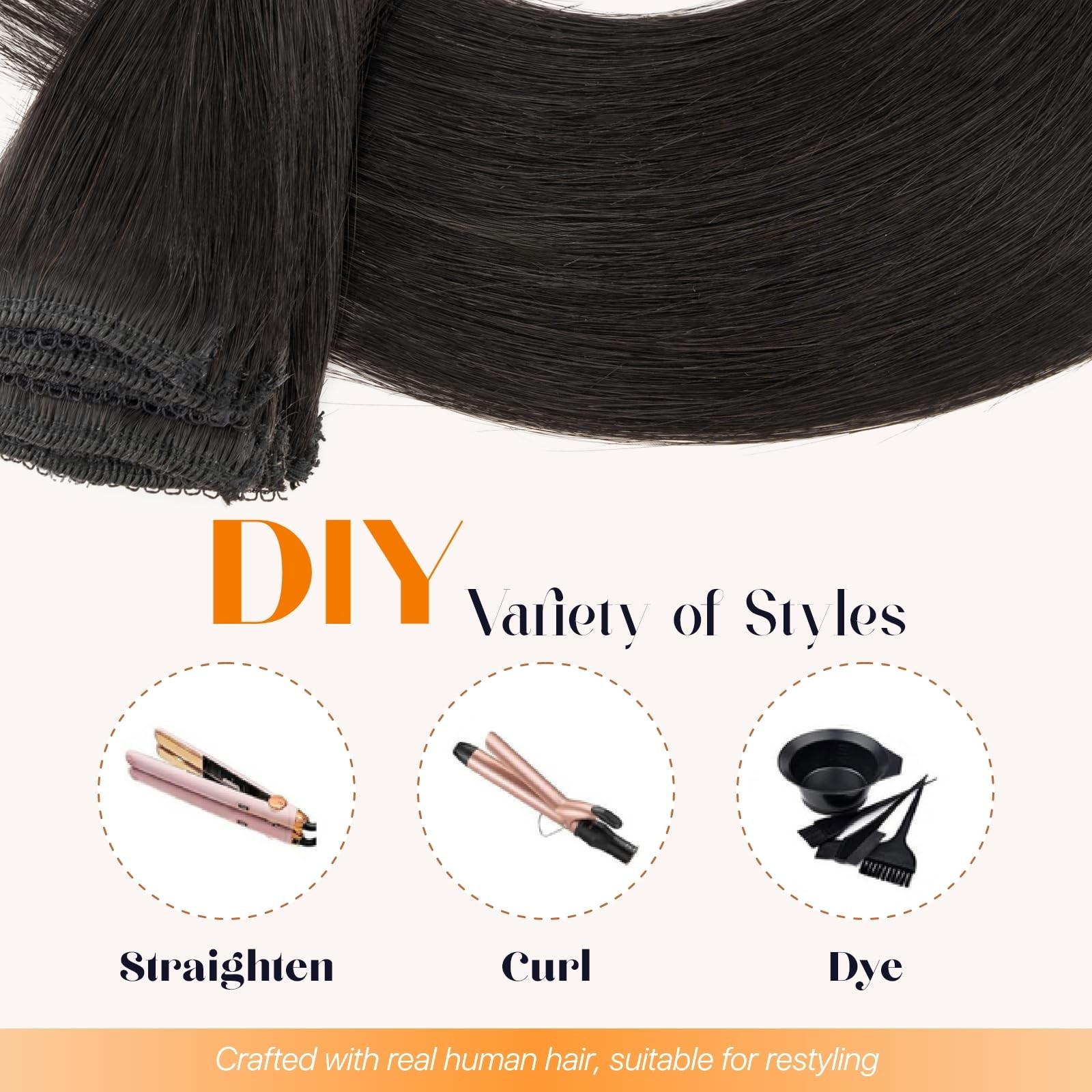 Tesshair 6Pcs Clip In Hair Extensions Real Human Hair Short Clip In Extensions