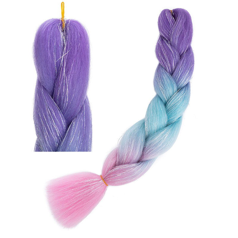 Festival Rave Jumbo Braiding Hair Extensions Braid Twists Ombre Braided Ponytail