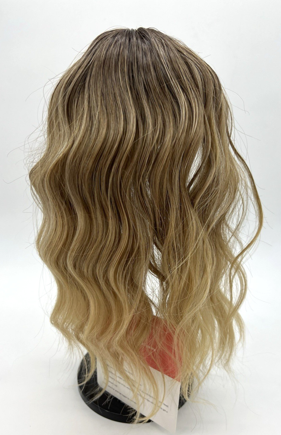 Ombre Blonde with Bangs Short Wavy 14in Women Premium Hair Topper
