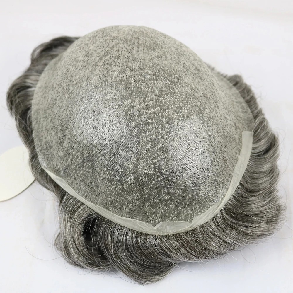 80% Density 0.02mm Ultra Thin Skin Toupee Blonde Human Hair Undetectable Skin