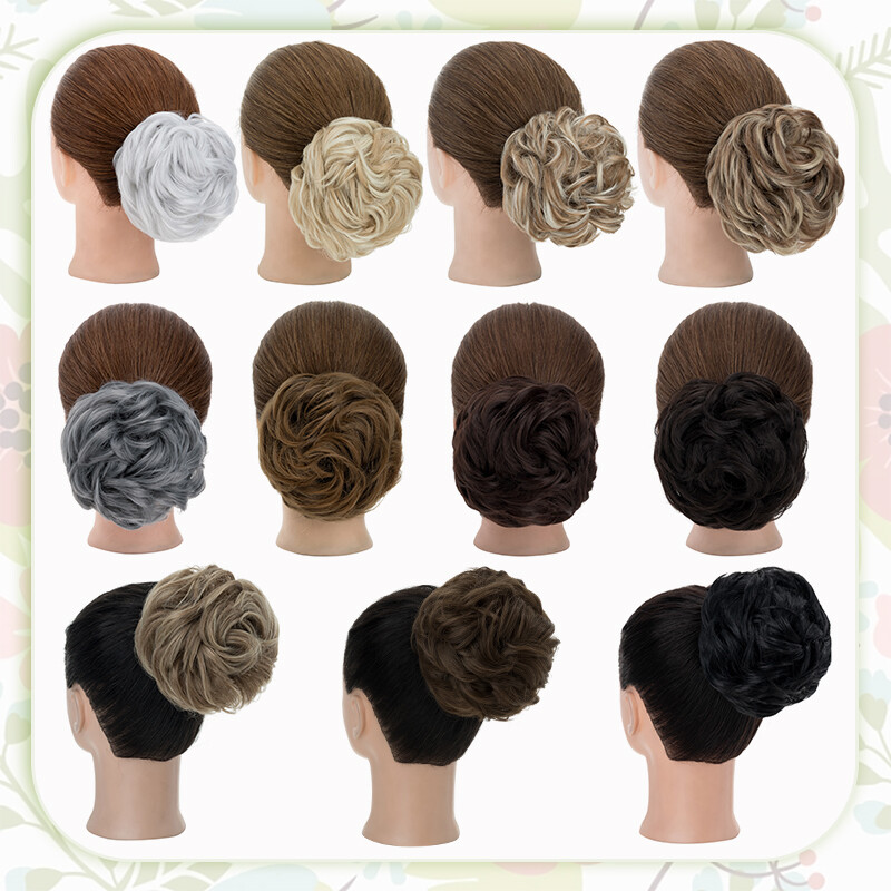 Thick Messy Bun Scrunchie Updo False Cover Curly Claw Clip Hair Extensions Women