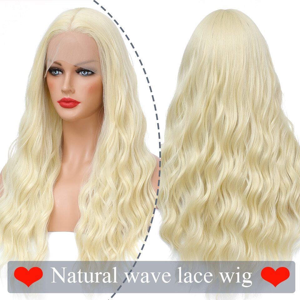 Synthetic Lace Wig Wave Synthetic Wigs for Women Heat Resistant Blonde Ginger