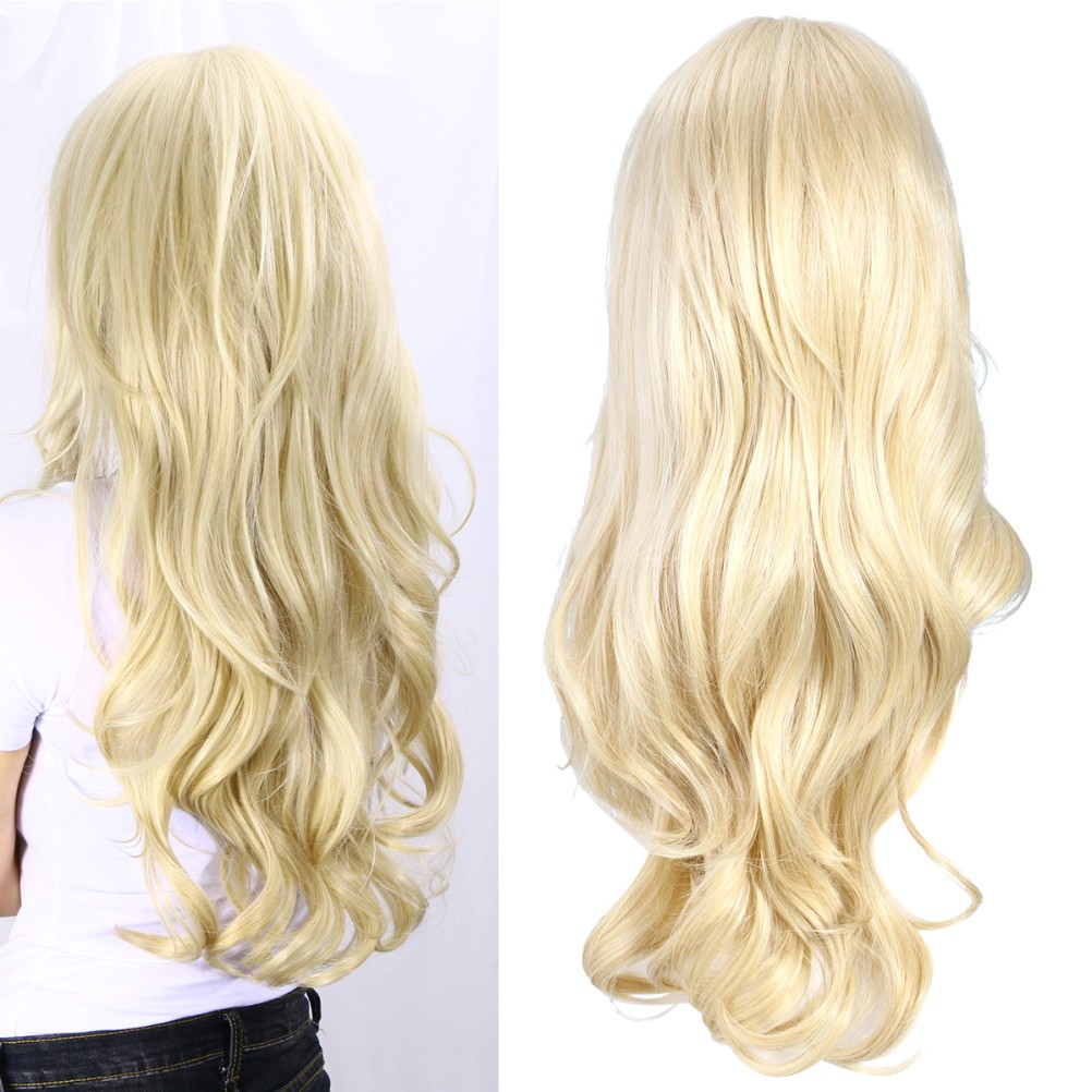 Wig High Temperature Fiber Light Brown for Daily Use 1Set 27.6Inch