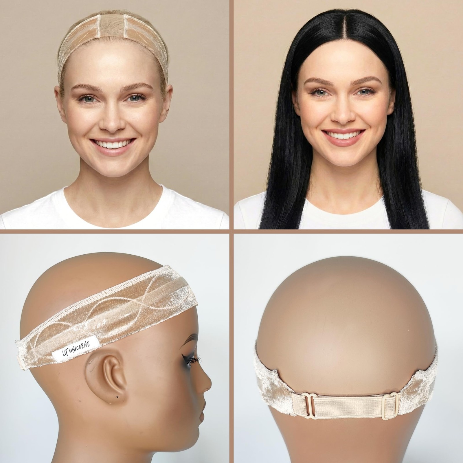 Lit Unicorns Wig Grip Band Silicone Non-Slip To Keep Wig In Place Premium