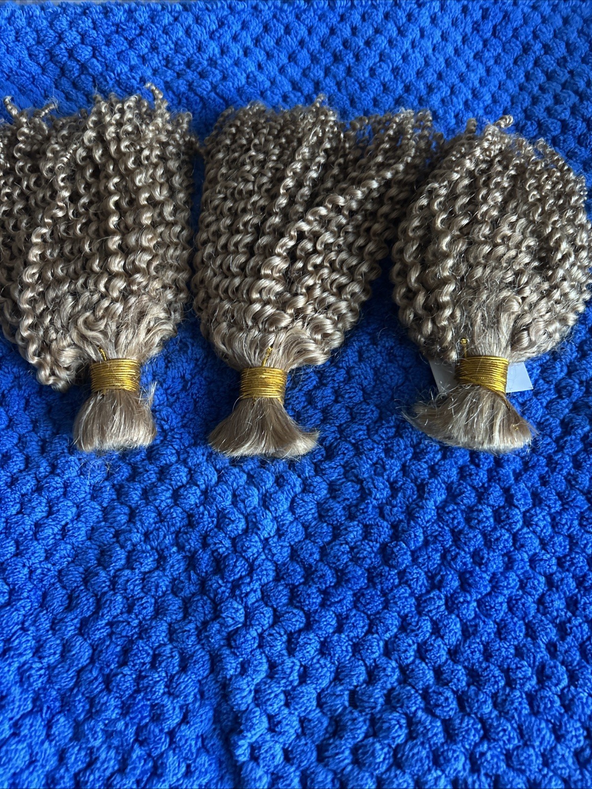 3 Bundles Human Hair 12” Bulk For Braiding NO WEFT Golden Blonde Color #27 FRESH