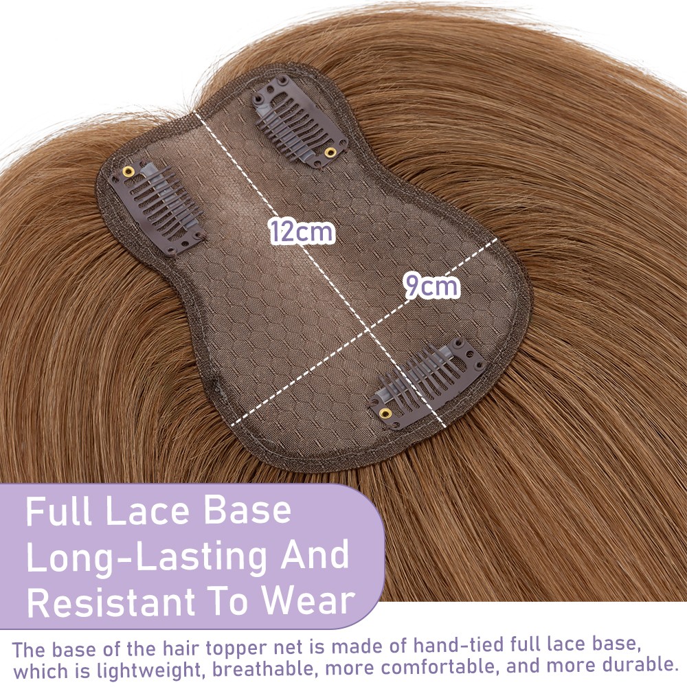 Clip in 100% Remy Human Hair Extensions Curtain Bang Hairpiece Lace Base Topper