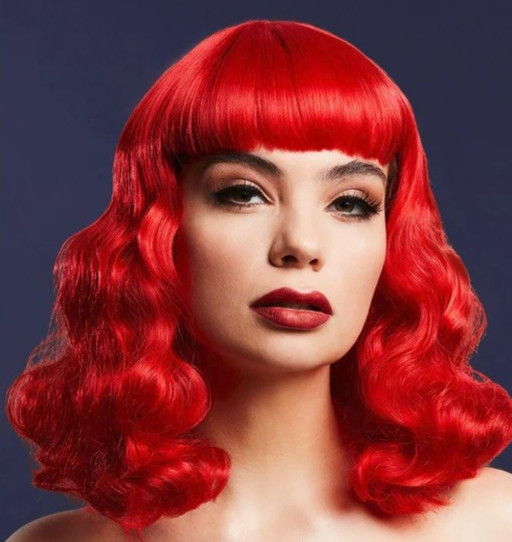 Fever Bettie Wig red shoulder length woman soft wave daily dance stage actress