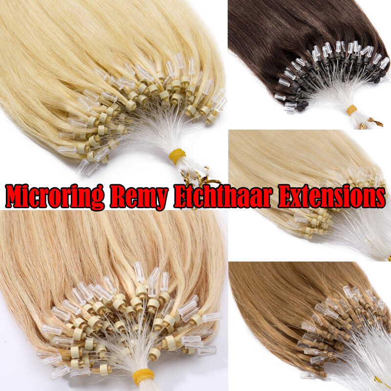 1G Micro Ring Loop Nano Beads Hair Extensions 100% Real Remy Human Hair THICK US